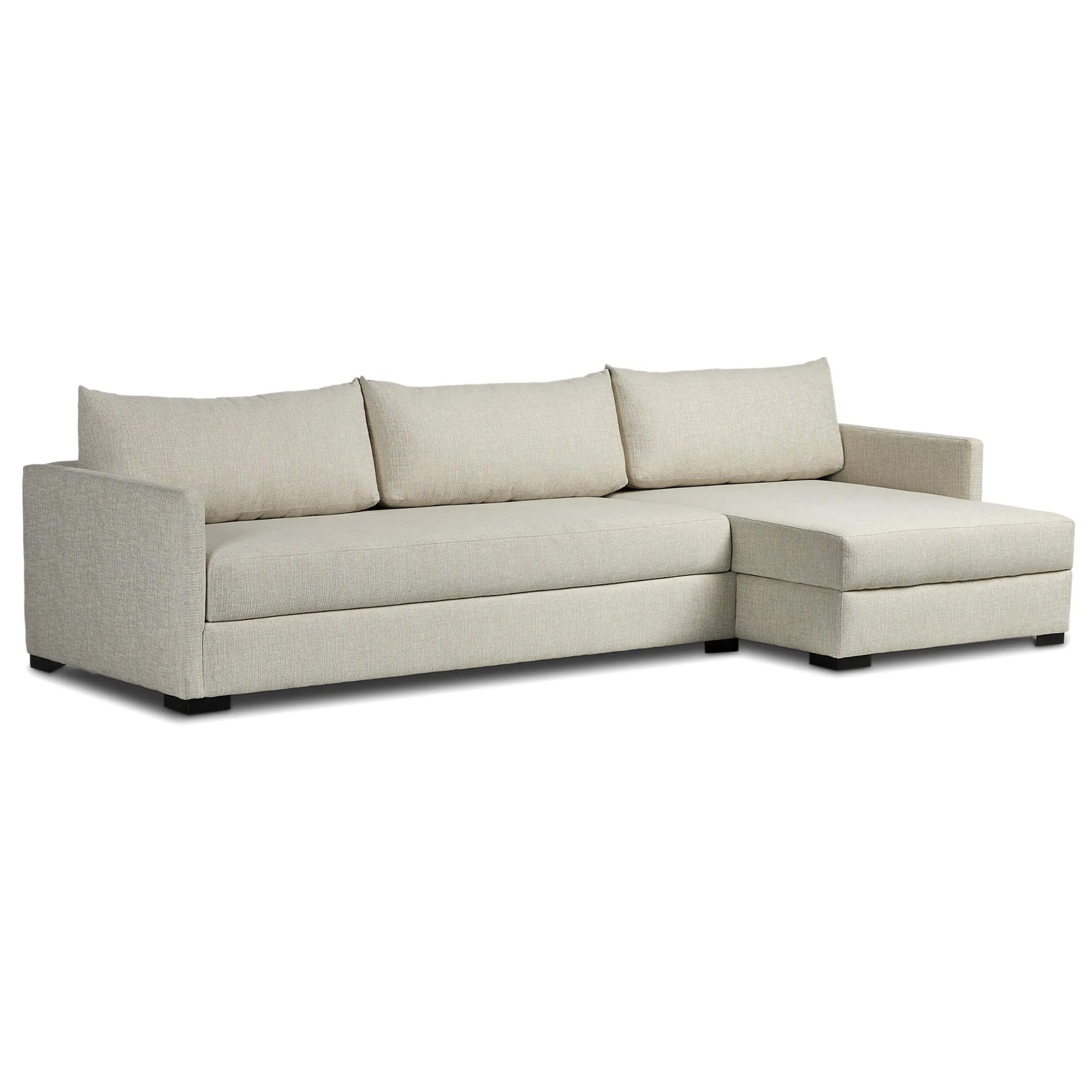 Wickham Right Chaise Sleeper Sectional w/Storage, Alameda Snow