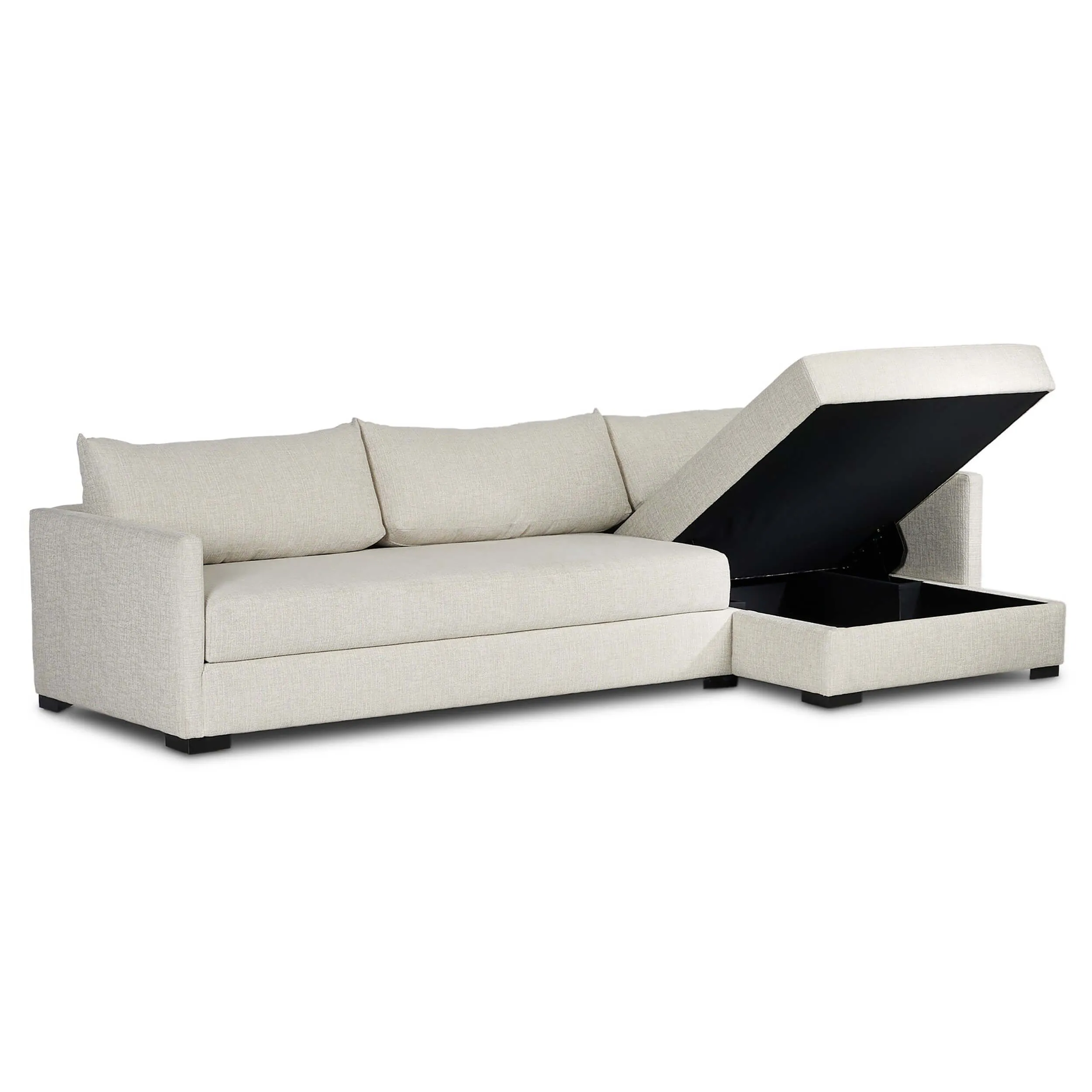 Wickham Right Chaise Sleeper Sectional w/Storage, Alameda Snow
