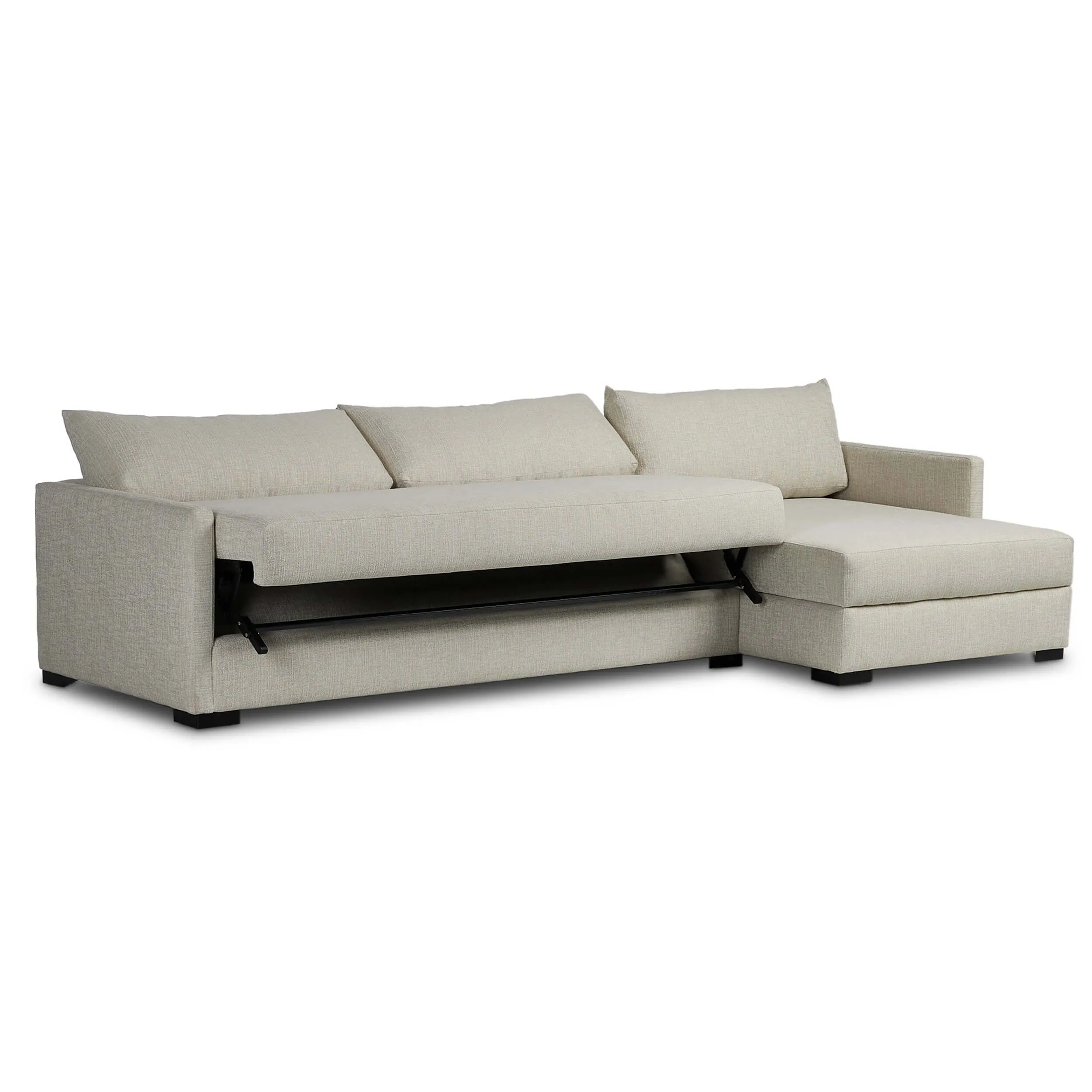 Wickham Right Chaise Sleeper Sectional w/Storage, Alameda Snow